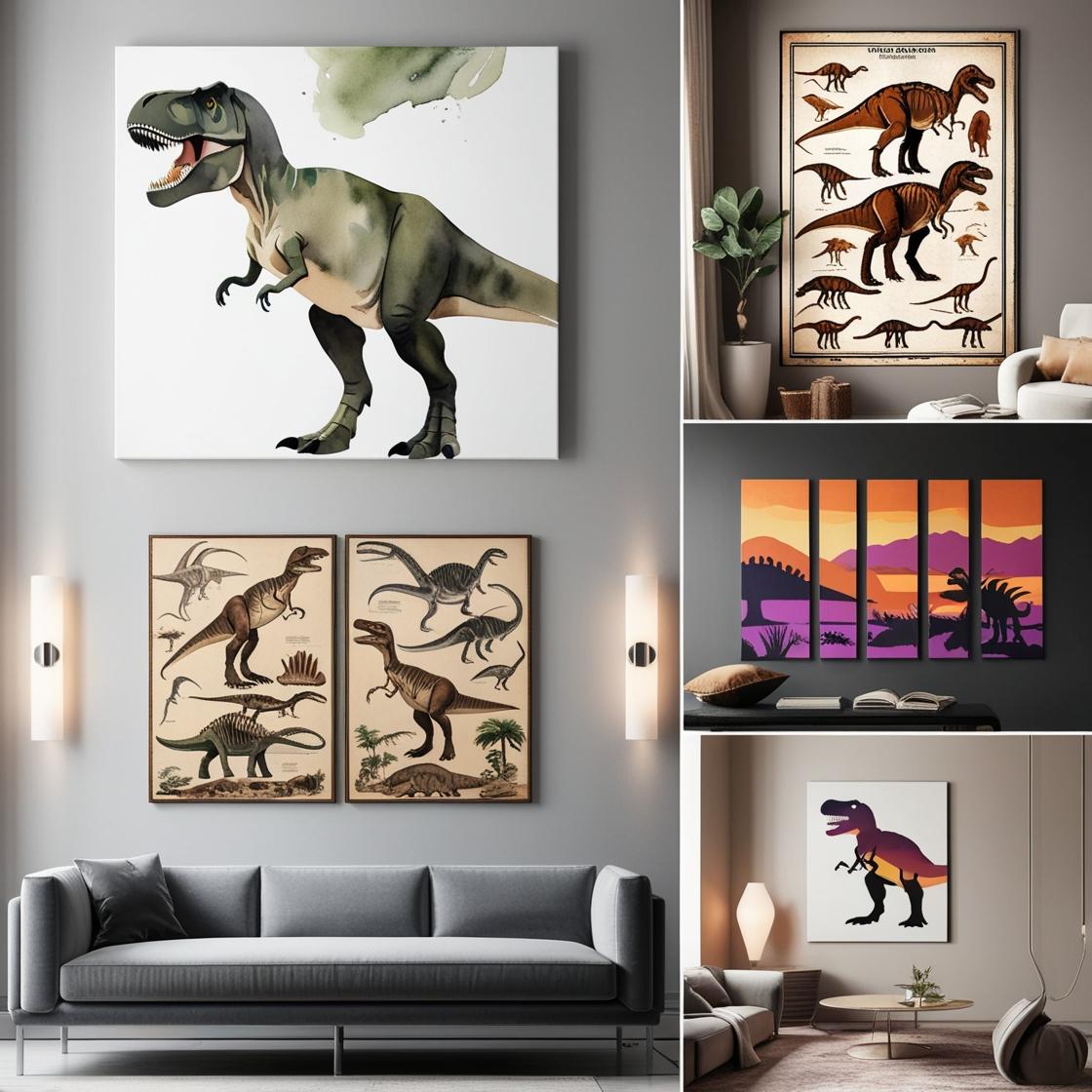 🎨 Art Mural M-Dino – Les géants du passé s’exposent avec Élégance 🦖✨