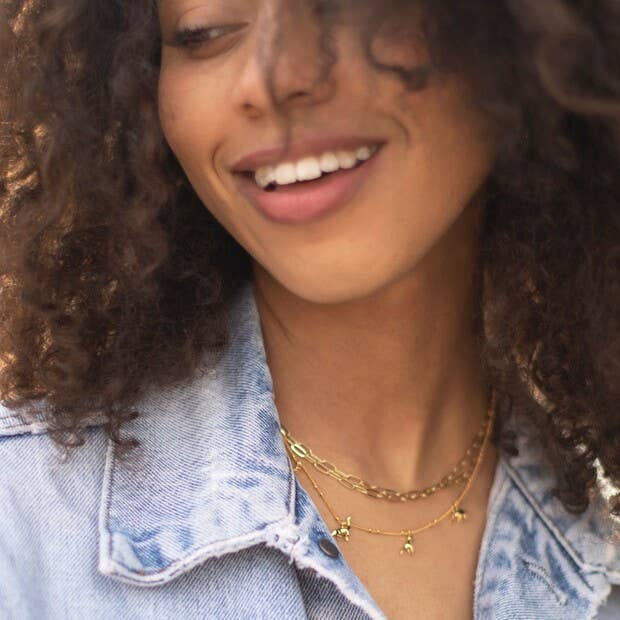 Dinosaur Charm Necklace - Jurassic Elegance in Gold