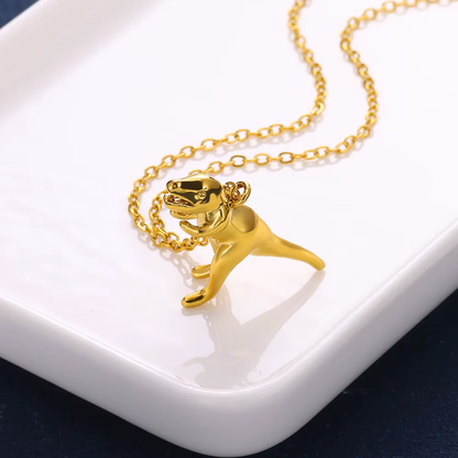 Collier Dinosaure Doré - T-Rex