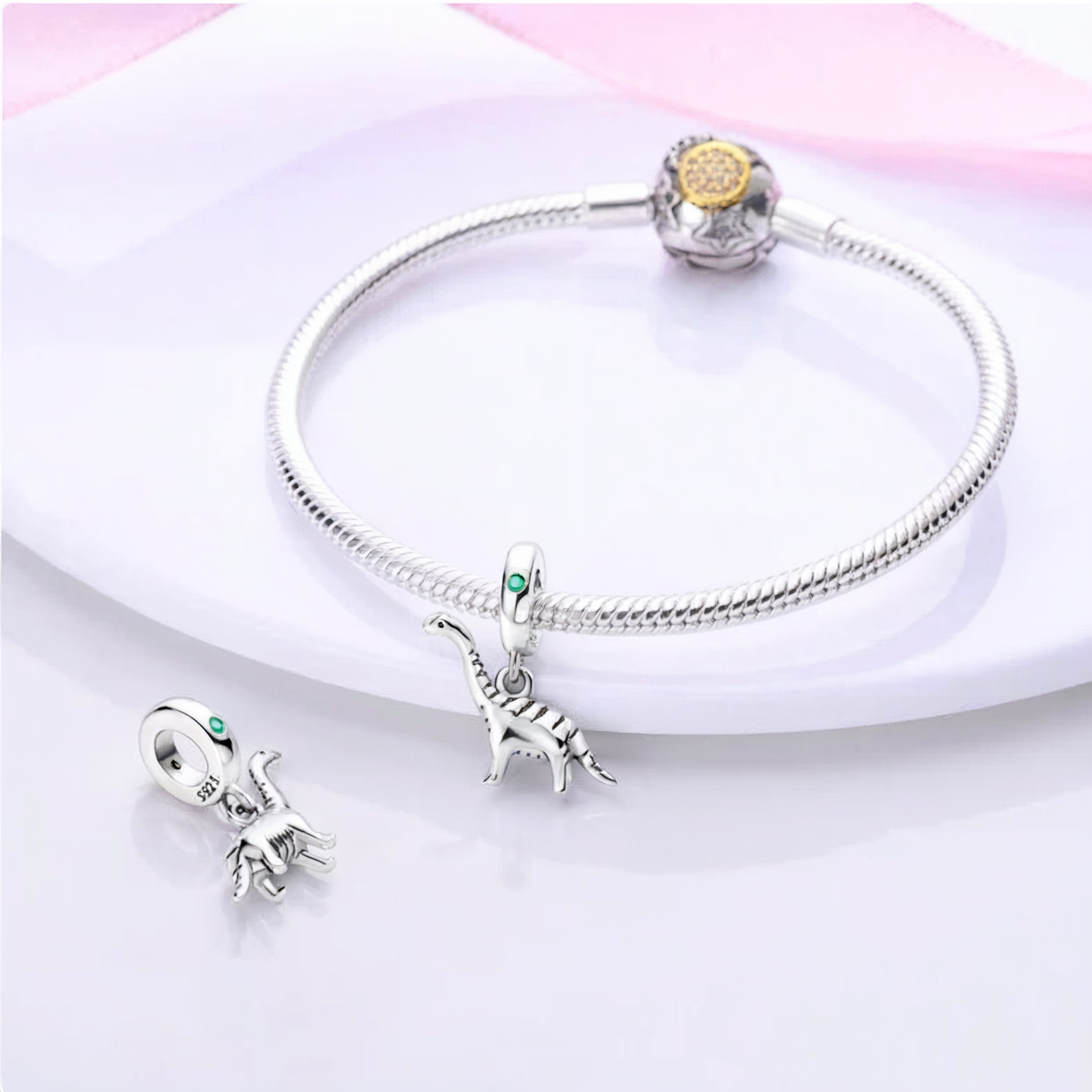 925 Sterling Silver Dinosaur Pendant